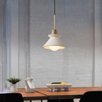 Nordic Cement and Wood Tapered Pendant Light | 1-Light