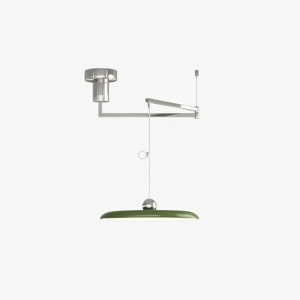 Orion Adjustable Swing Arm Acrylic Disc Pendant Light
