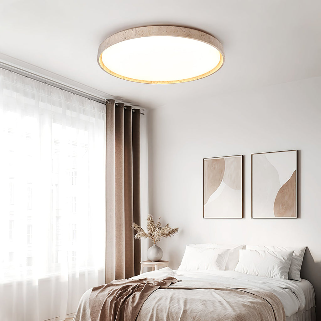 Kathy Travertine Round Ceiling Light