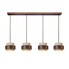 Orvina Travertine Cylinder Pendant - Japandi Stone Kitchen Island