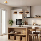 Orvina Travertine Cylinder Pendant - Japandi Stone Kitchen Island