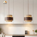 Orvina Travertine Cylinder Pendant - Japandi Stone Kitchen Island