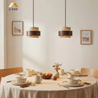 Orvina Travertine Cylinder Pendant - Japandi Stone Kitchen Island