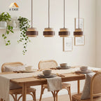 Orvina Travertine Cylinder Pendant - Japandi Stone Kitchen Island