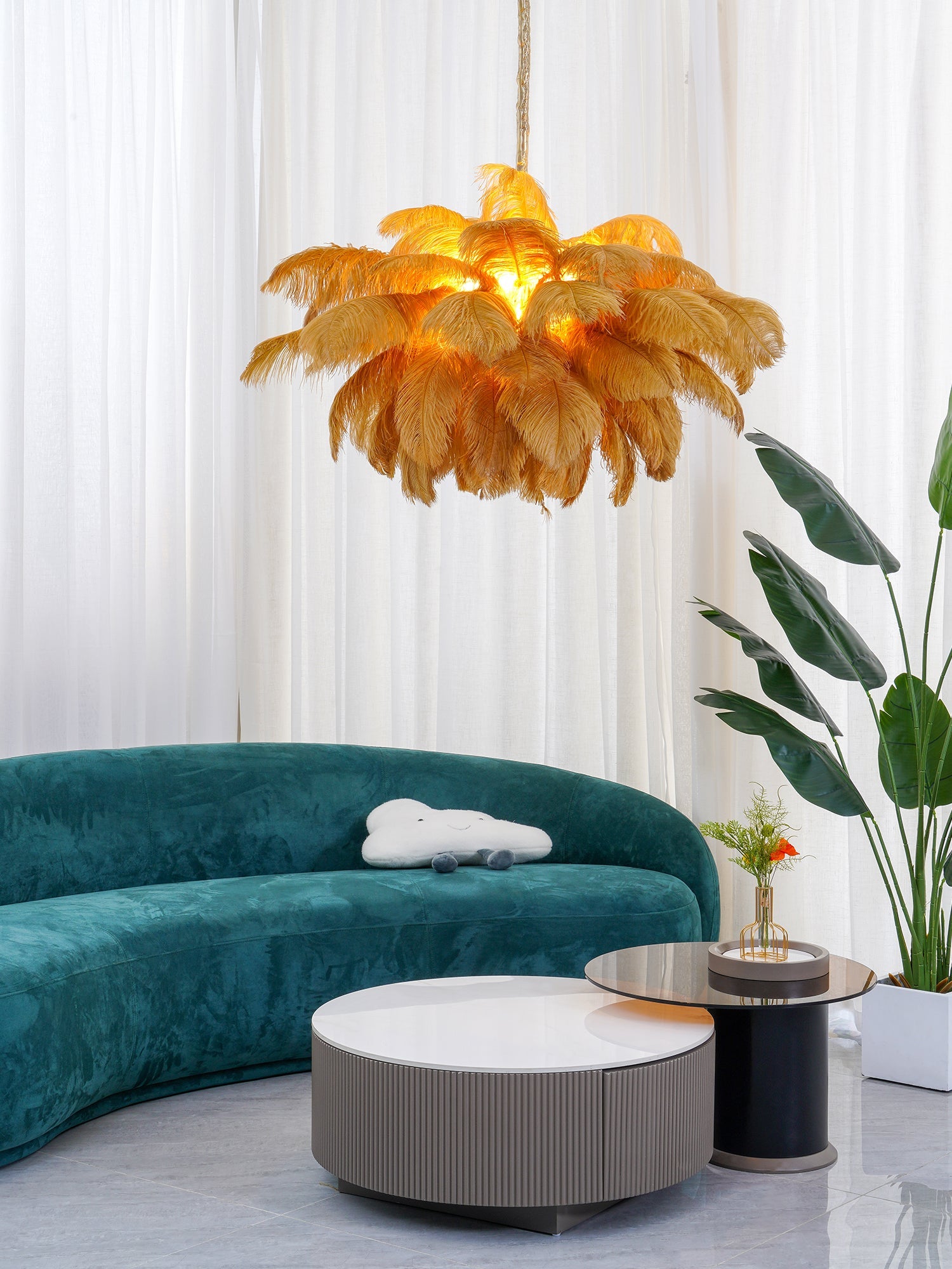 Ostrich Feather Chandeliers