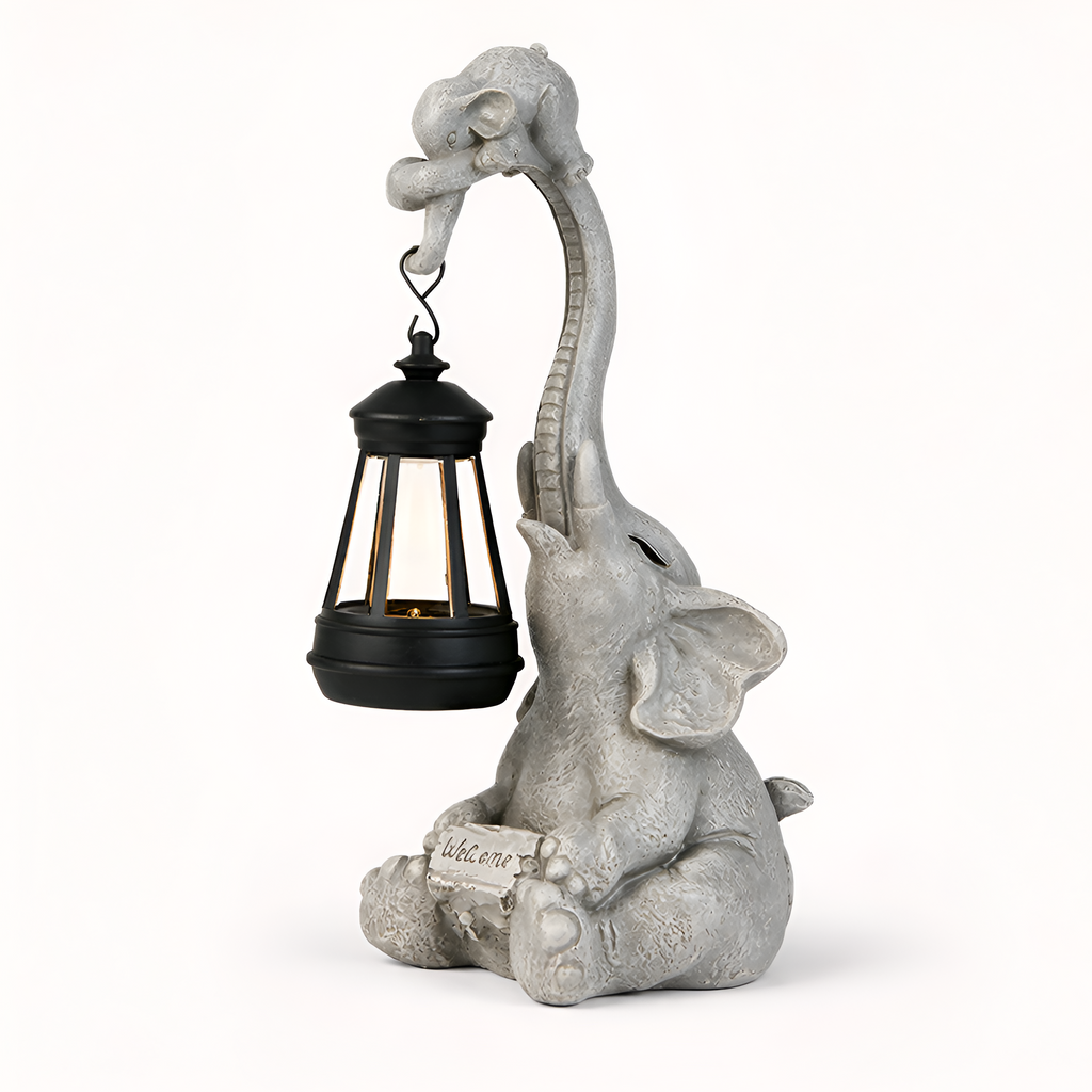 Cyrene - Solar Elephant Garden Statue Light