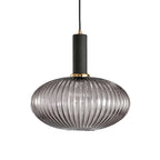 Oval Reeded Glass Pendant Light