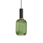Oval Reeded Glass Pendant Light