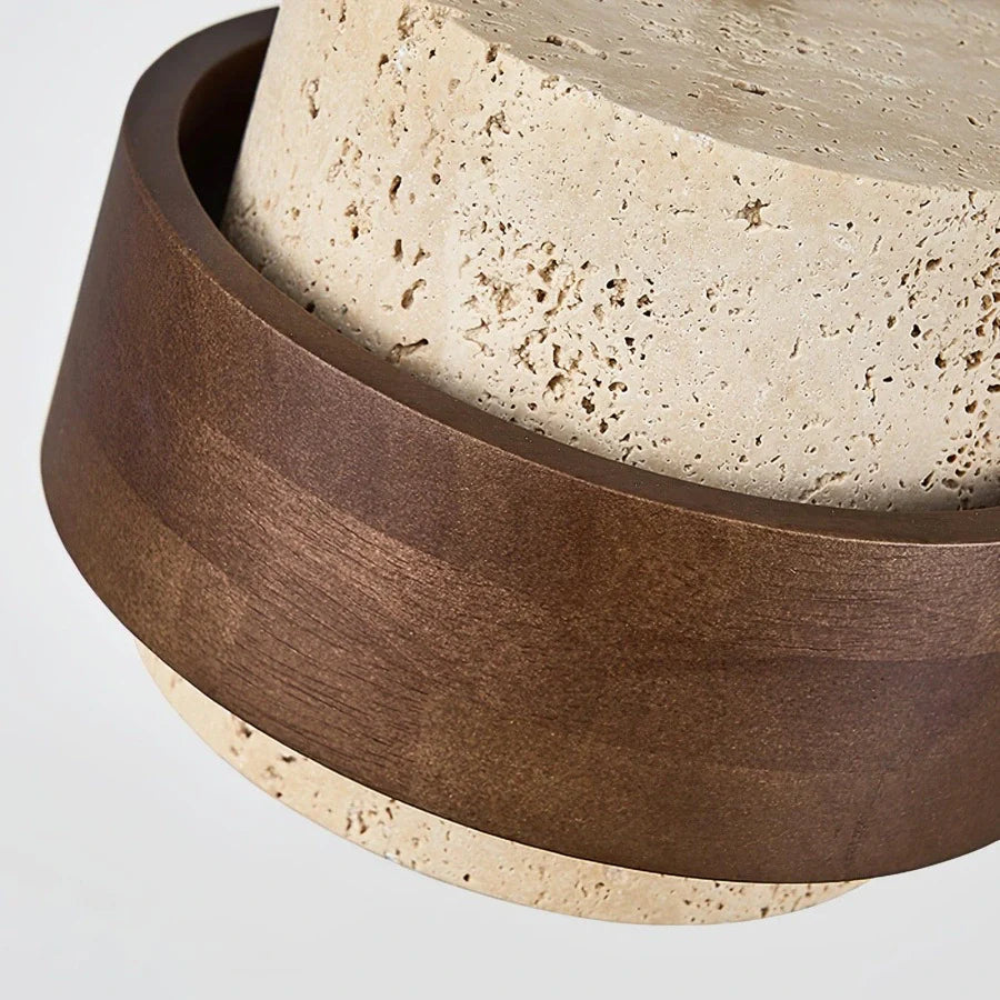 Owen Wabi-Sabi Travertine Cylindrical Ceiling Light