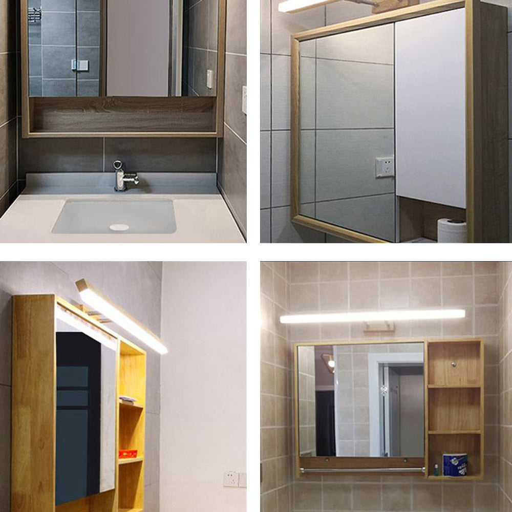 Muto Classic Wall Light, Metal/Wood, Mirror, Bathroom
