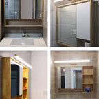 Muto Classic Wall Light, Metal/Wood, Mirror, Bathroom