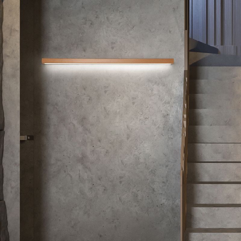 Muto Modern Linear LED Wall Lamp 1/2 Flame Mirror Front Living Room