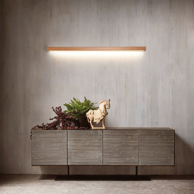 Muto Modern Linear LED Wall Lamp 1/2 Flame Mirror Front Living Room