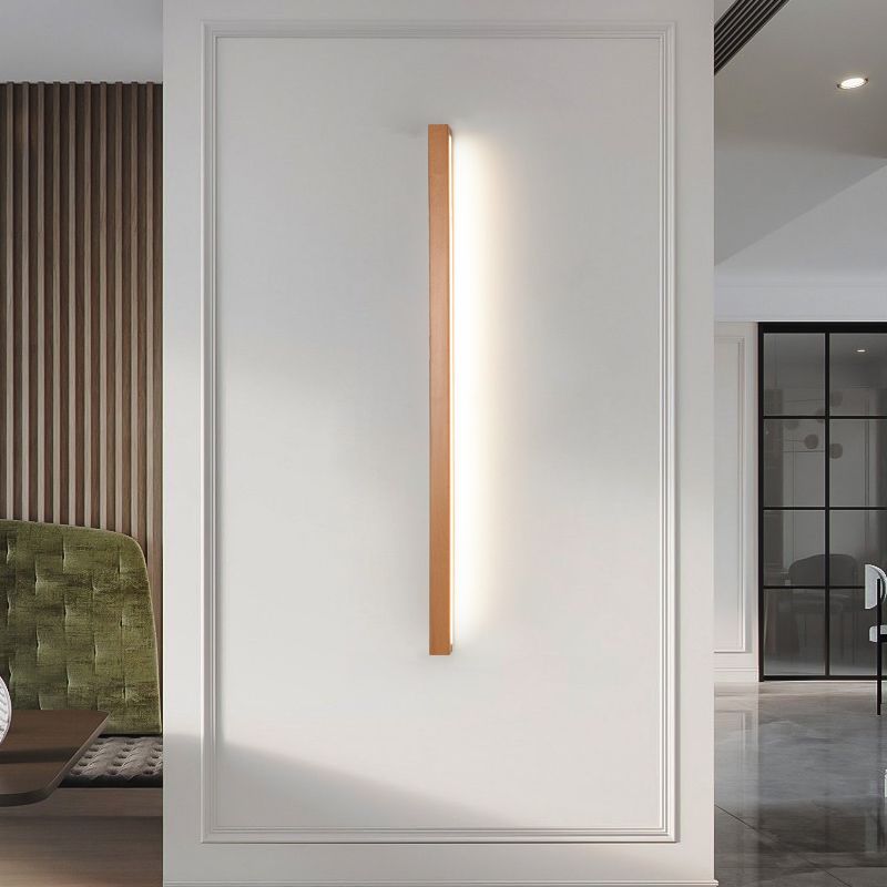 Muto Modern Linear LED Wall Lamp 1/2 Flame Mirror Front Living Room