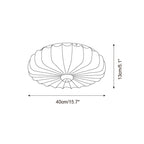Fabric Ceiling Light Pleated Shade Lotus Wood Canopy