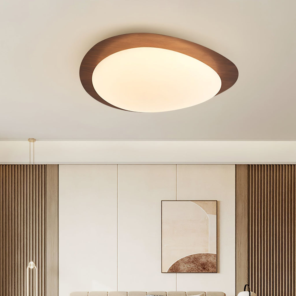 Quisti Pebble Walnut Ceiling Light