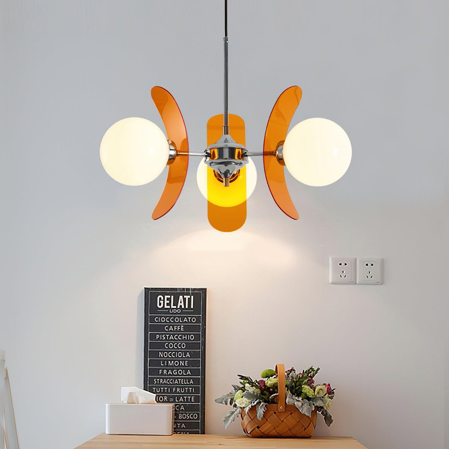 Ulano Chandelier in Brown and Orange
