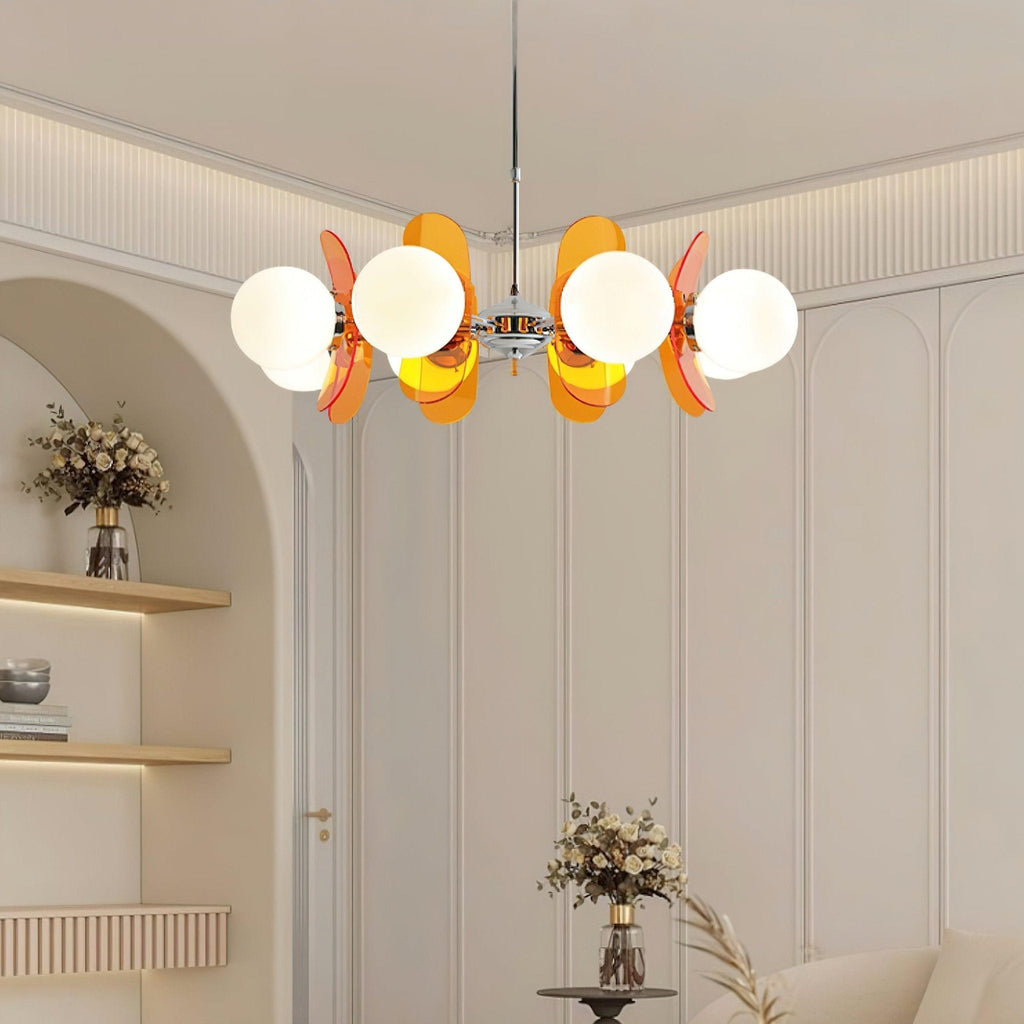 Ulano Brown & Orange Chandelier