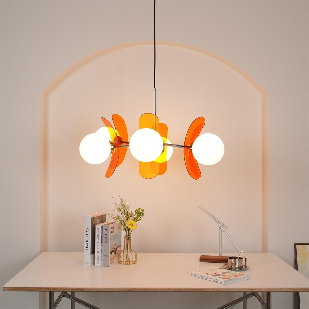 Ulano Brown & Orange Chandelier