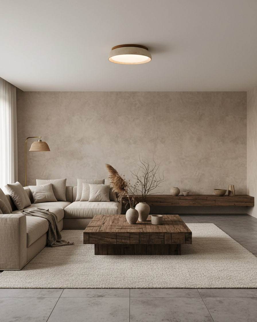 Piedra Travertine Ceiling Light