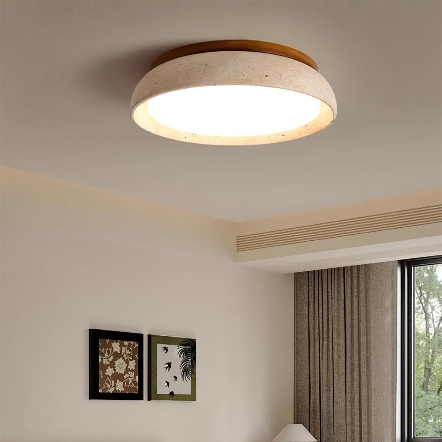 Kloris Travertine Stone Ceiling Light