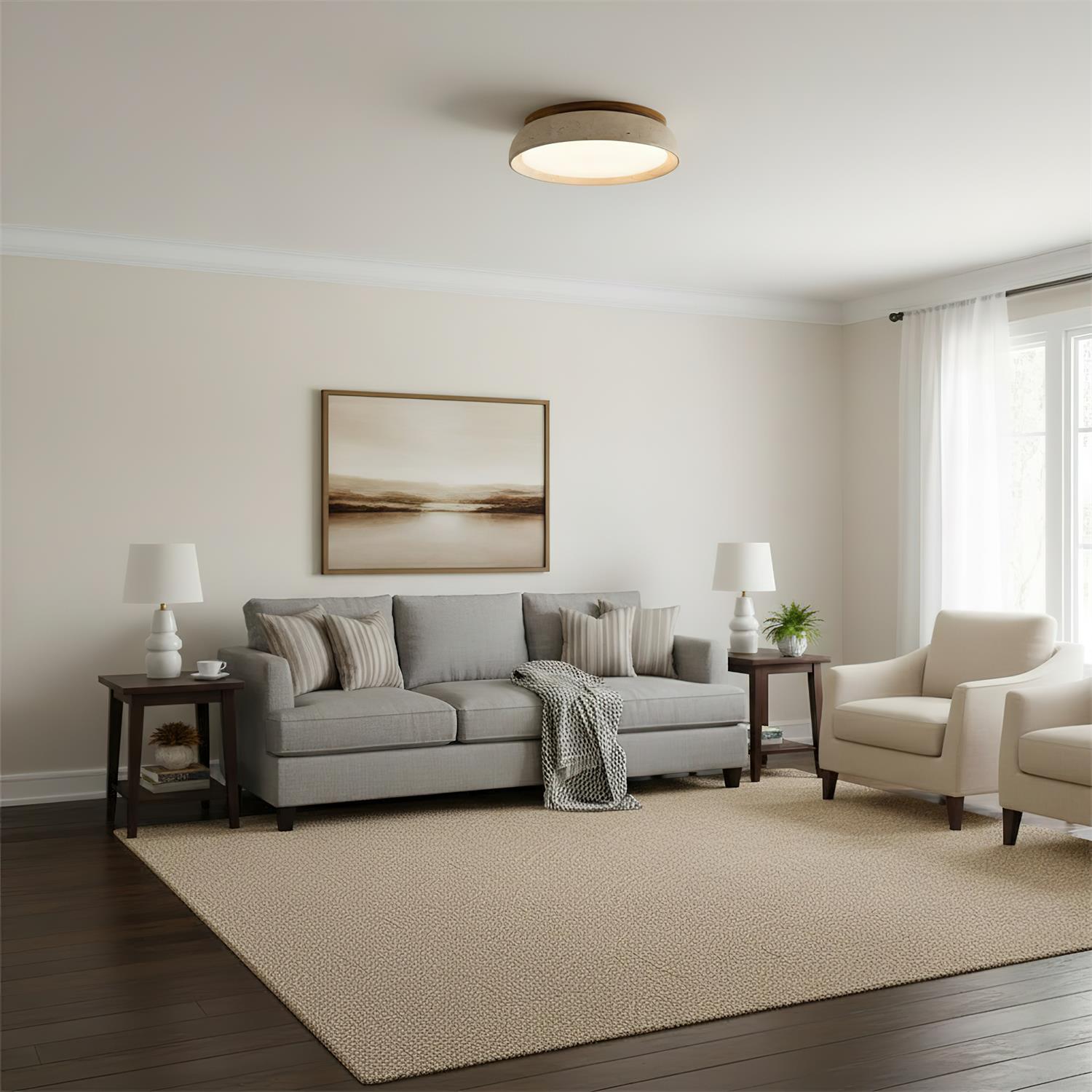 Piedra Travertine Ceiling Light
