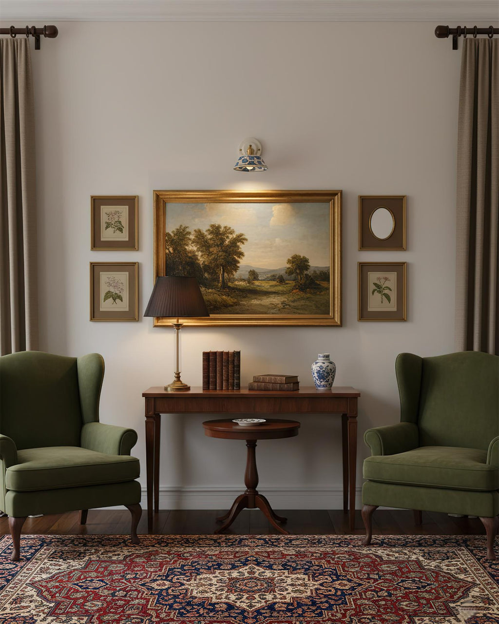 Porcelain Indigo Wall Lamp
