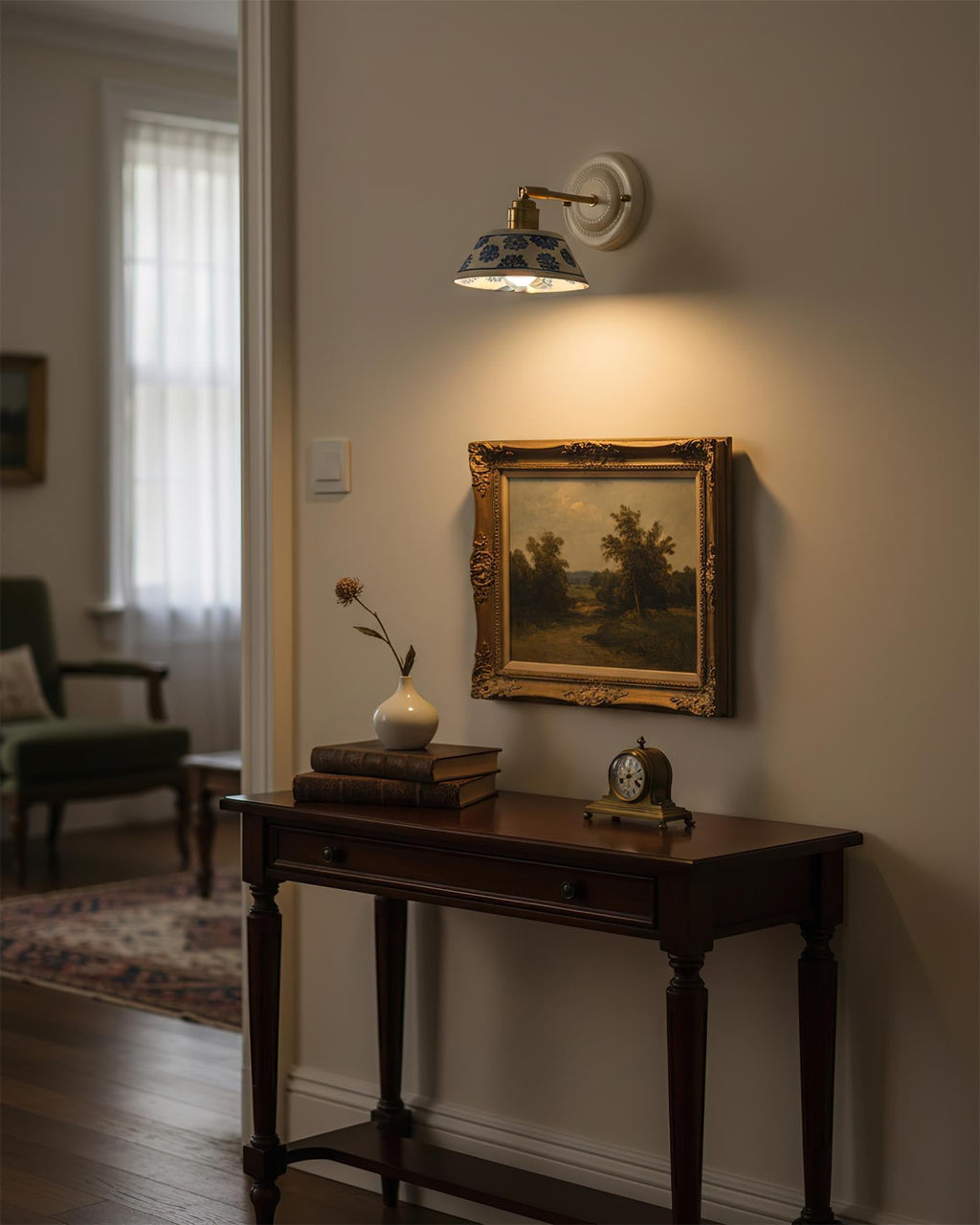 Porcelain Indigo Wall Lamp