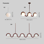 Uveta Linear Chandelier Red & Silver