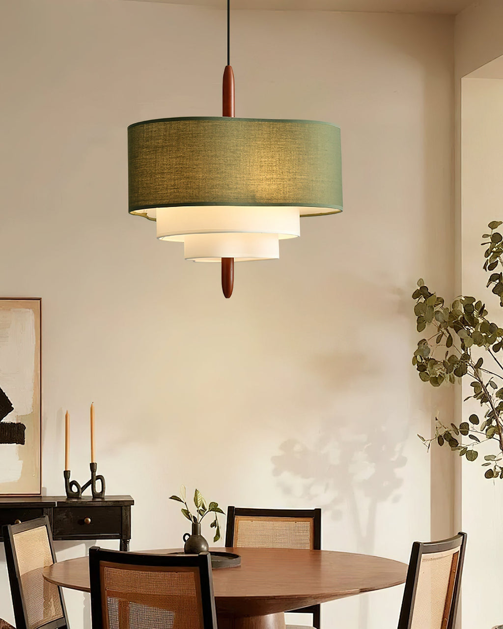 Ophel Fabric Hanging Lamp in Green