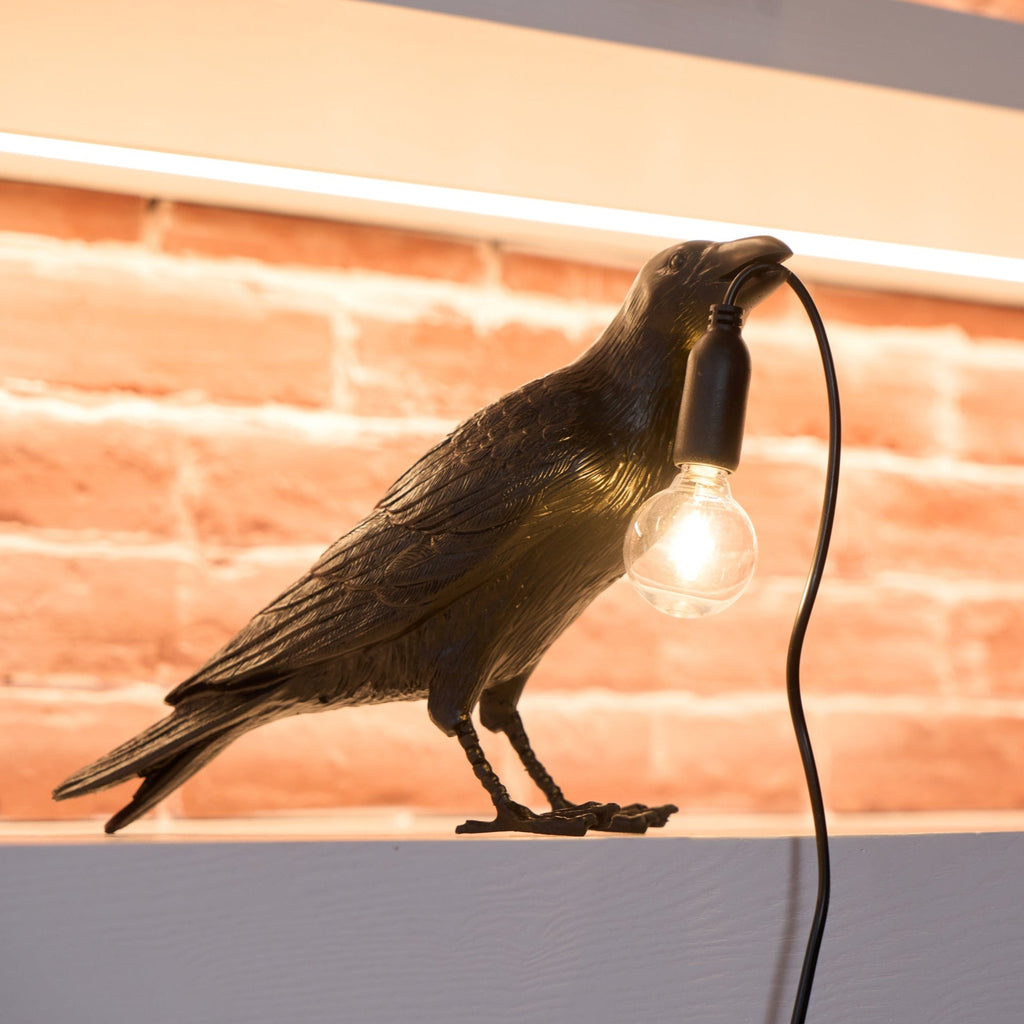 Creative Raven Resin LED Plug-In Table Lamp 1-Light