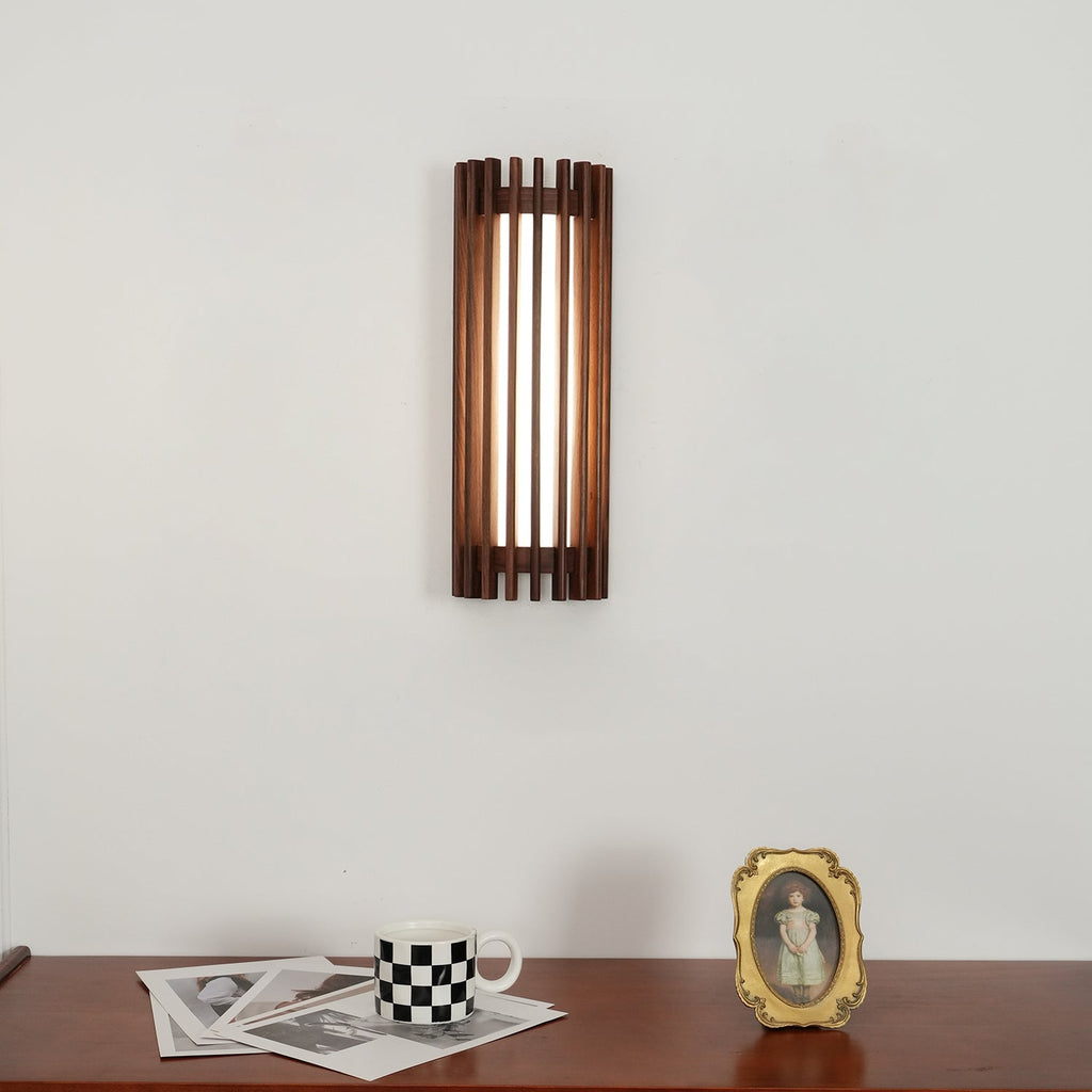 Neyra Wall Lamp for Indoor Use Made of Walnut