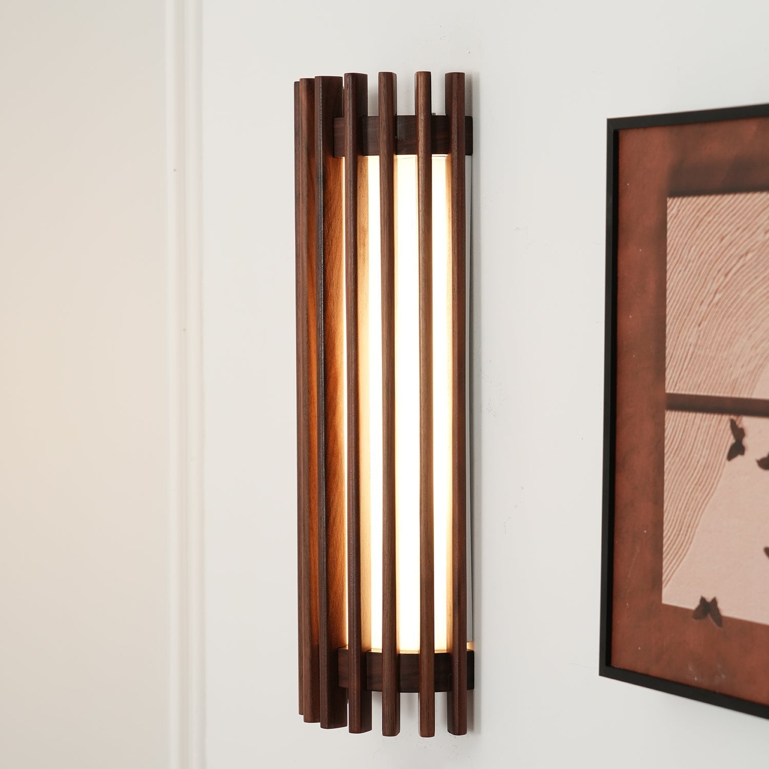 Neyra Wall Lamp for Indoor Use Made of Walnut