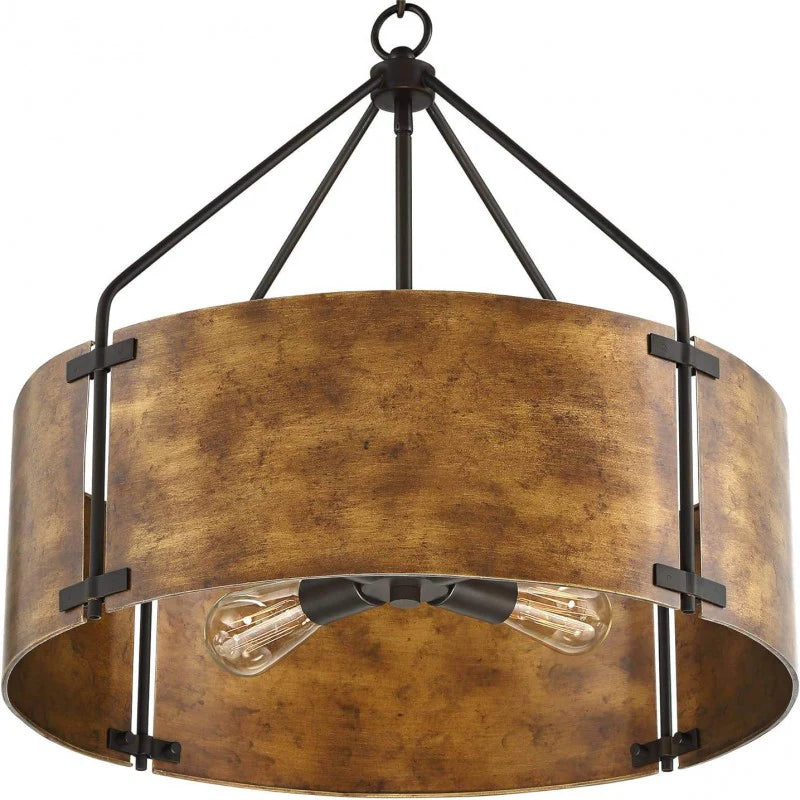 Ethan Retro Industrial Bronze Drum Pendant Light