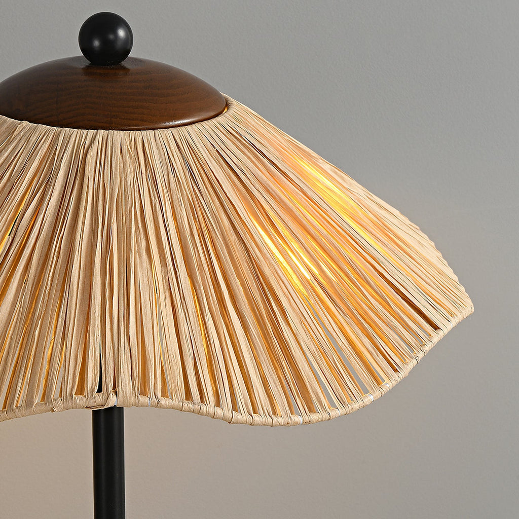Retro Straw Hat Floor Lamp