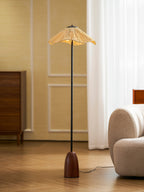 Retro Straw Hat Floor Lamp
