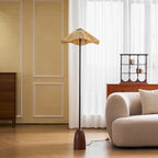 Retro Straw Hat Floor Lamp