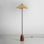 Retro Straw Hat Floor Lamp
