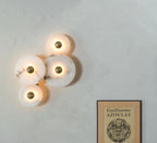 Round Wall Lamp Alabaster Fluted Brass