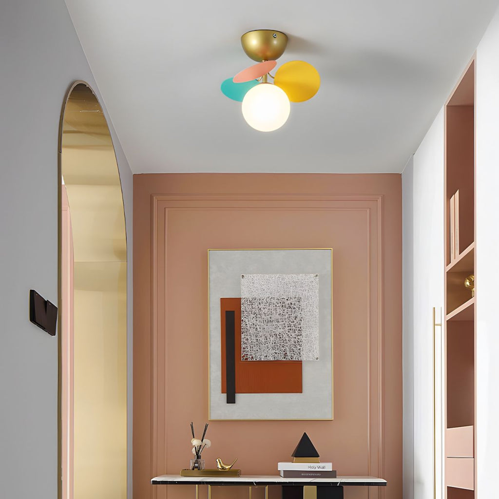 Solara Round Ceiling Light Macaron in Pastel Colors