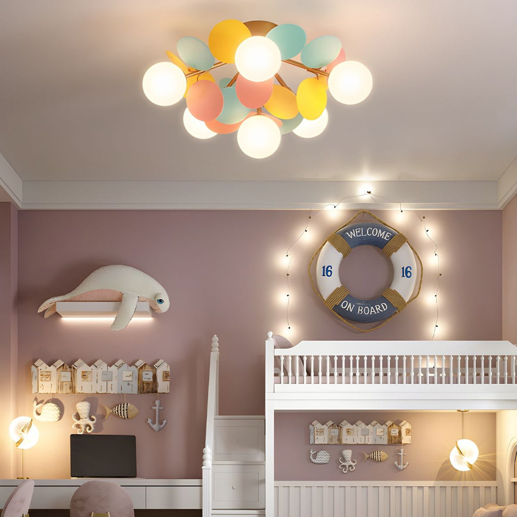 Solara Round Ceiling Light Macaron in Pastel Colors