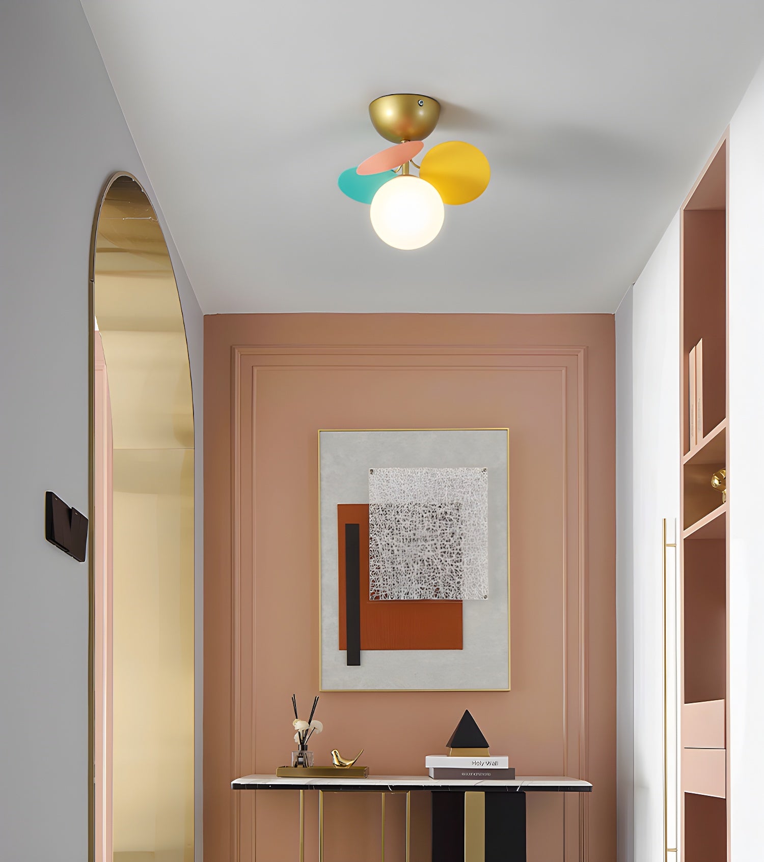 Solara Round Ceiling Light Macaron in Pastel Colors