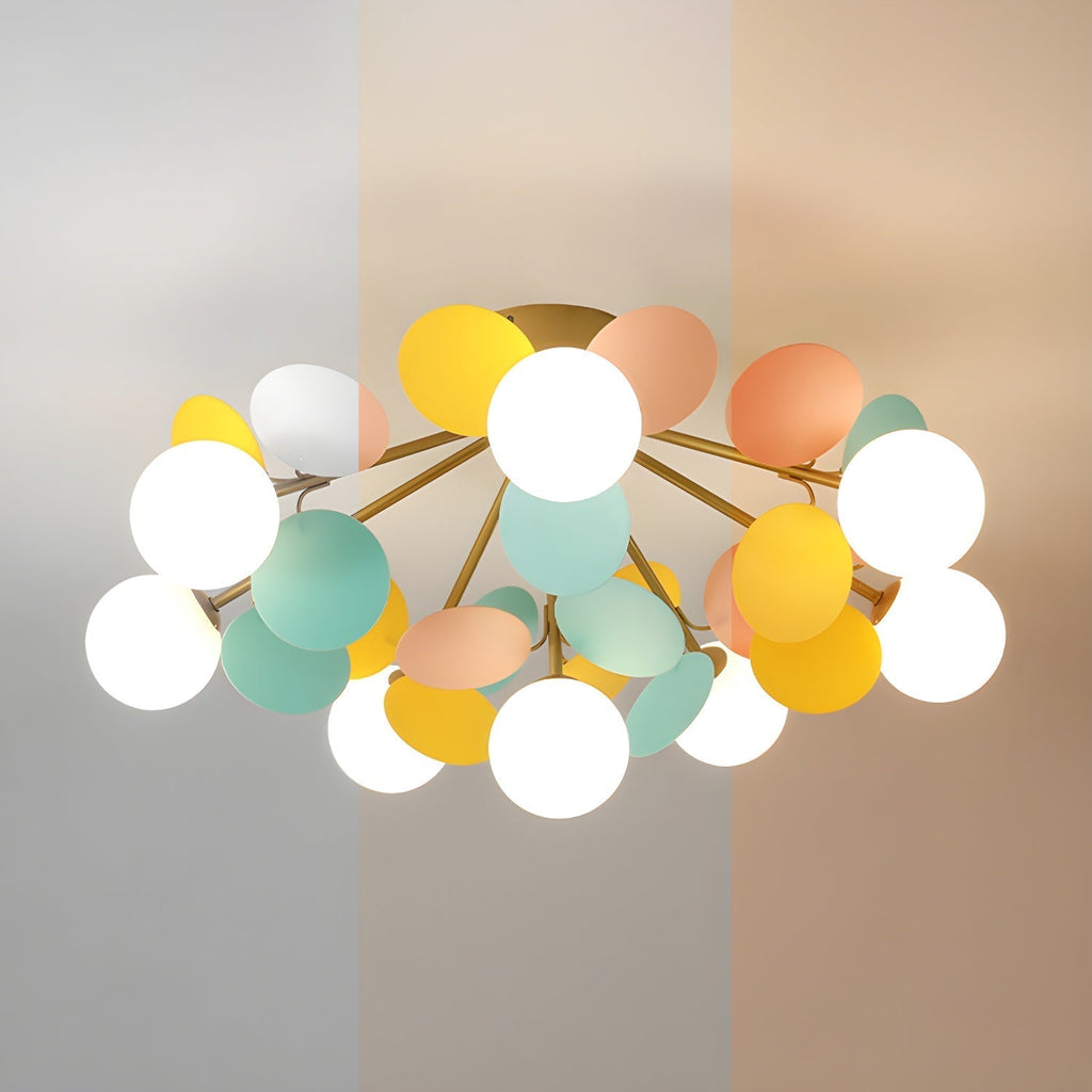 Solara Round Ceiling Light Macaron in Pastel Colors