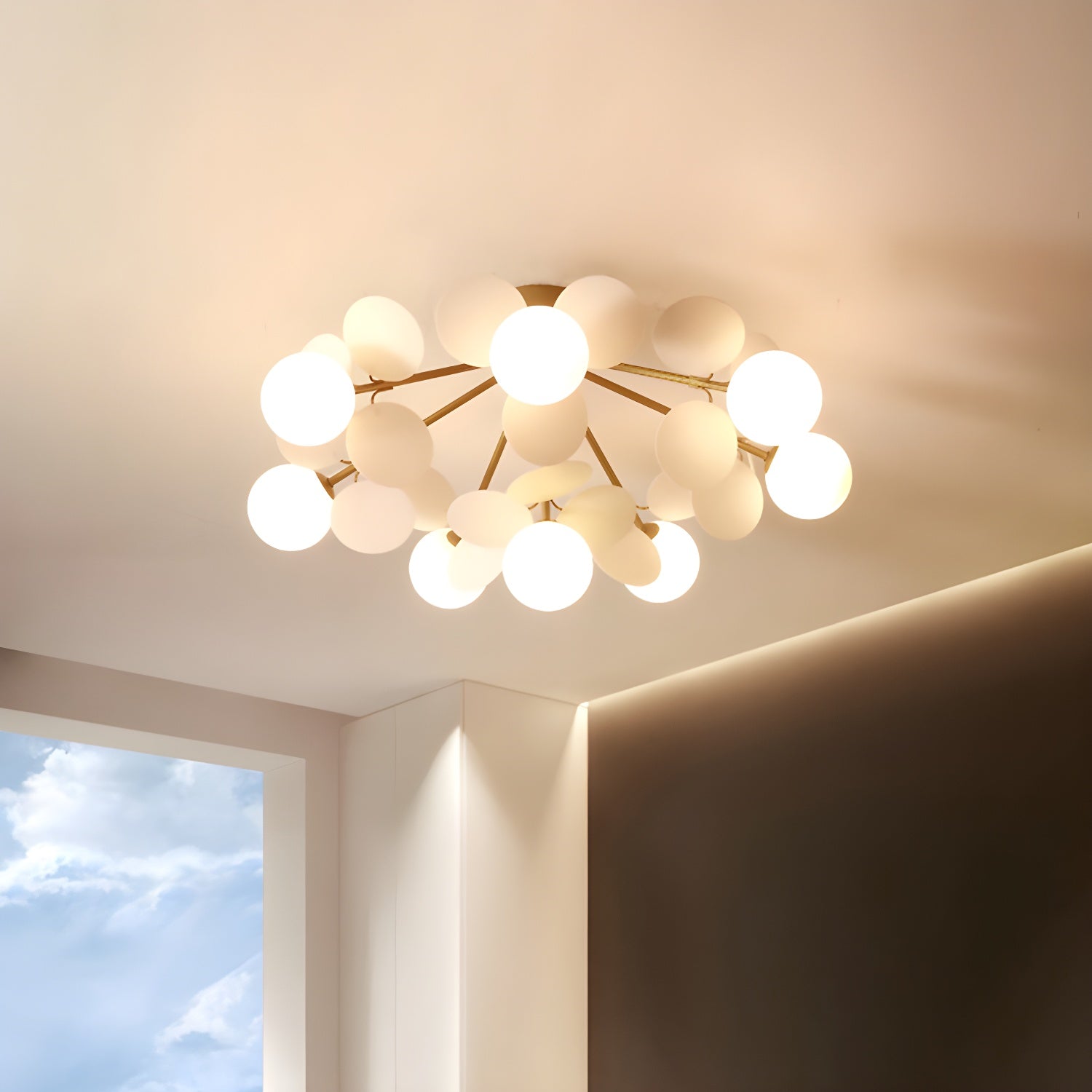 Solara Round Ceiling Light Macaron in Pastel Colors