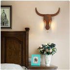 Torvjan – Rustic Wooden Bull Head Wall Lamp LED 1 Light