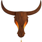 Torvjan – Rustic Wooden Bull Head Wall Lamp LED 1 Light