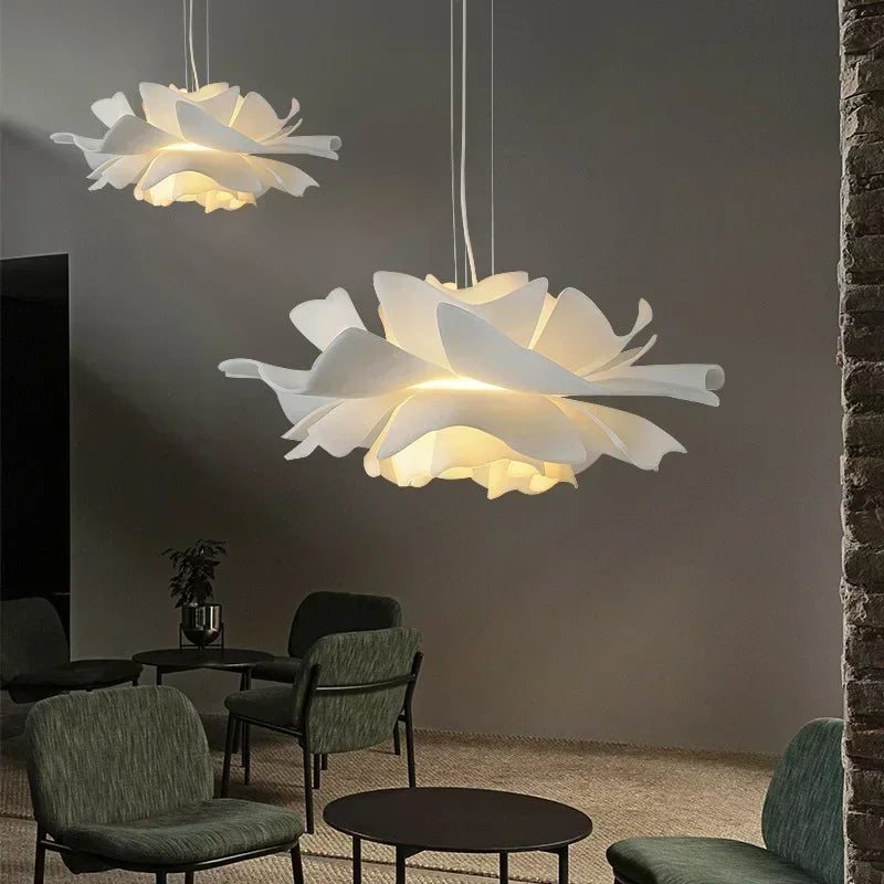 Hanging Lotus Flower Shaped Lamp – Decorative Ceiling Light with Layered Shade