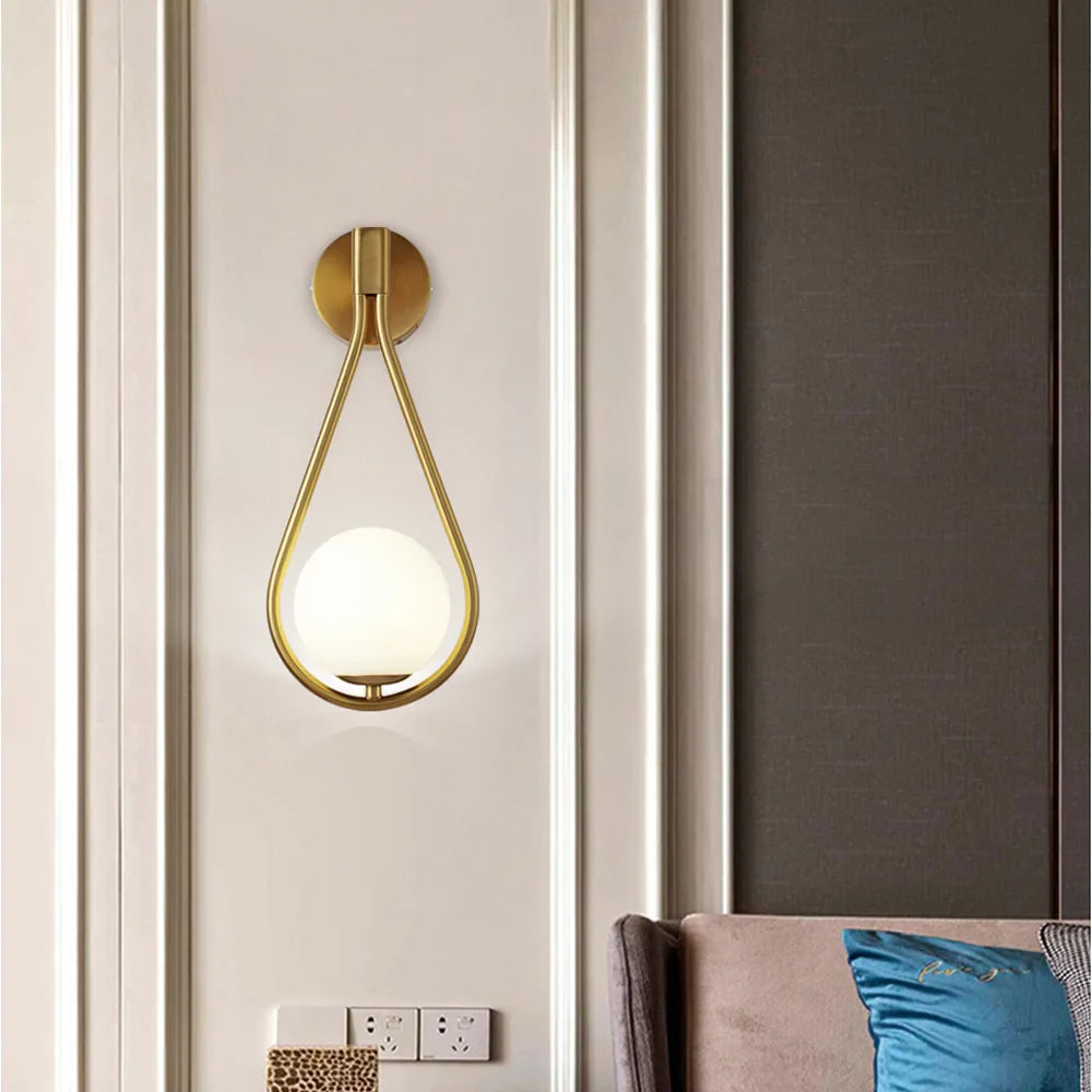 Modern wall lamp LED with a spherical shade
