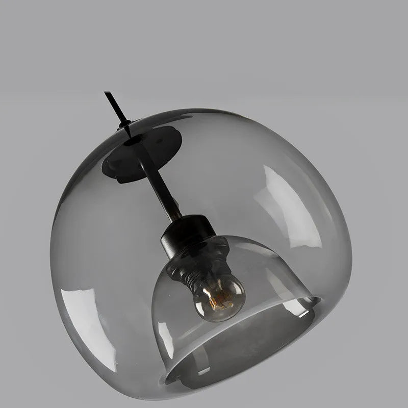 Glass Pendant Lamp – Double Shade in Industrial Style