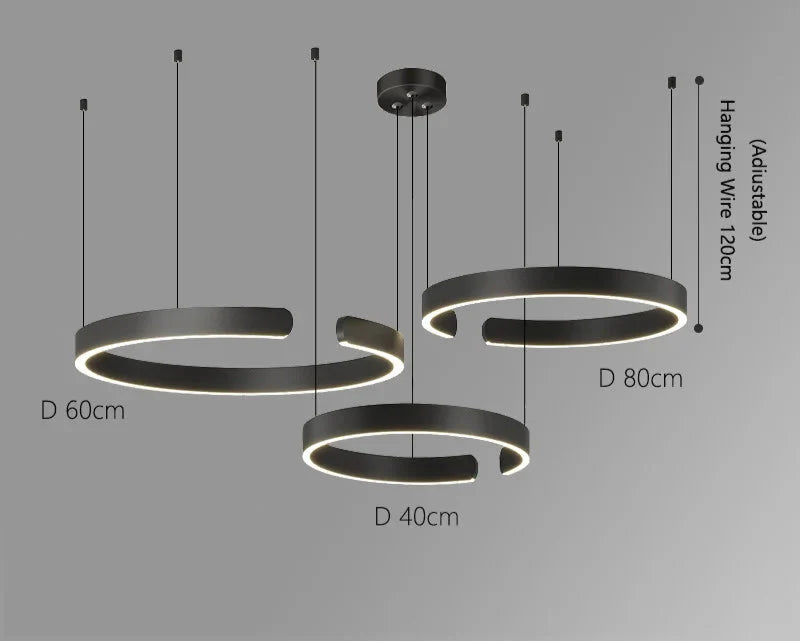 Modern LED Ring Chandelier – Elegant Round Ceiling Lamp